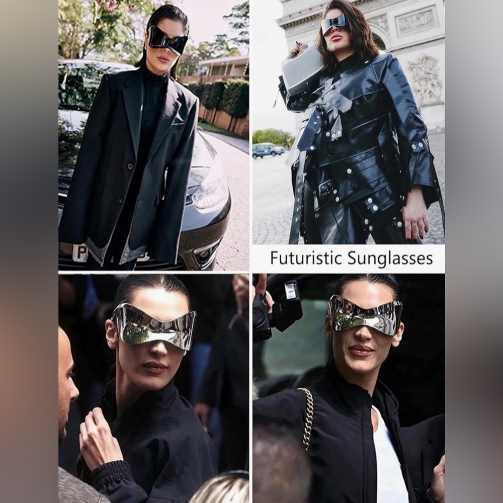 Oversized Futuristic Statement Sunglasses High Quality Sunglasses fashion frames - Picture 5 of 6